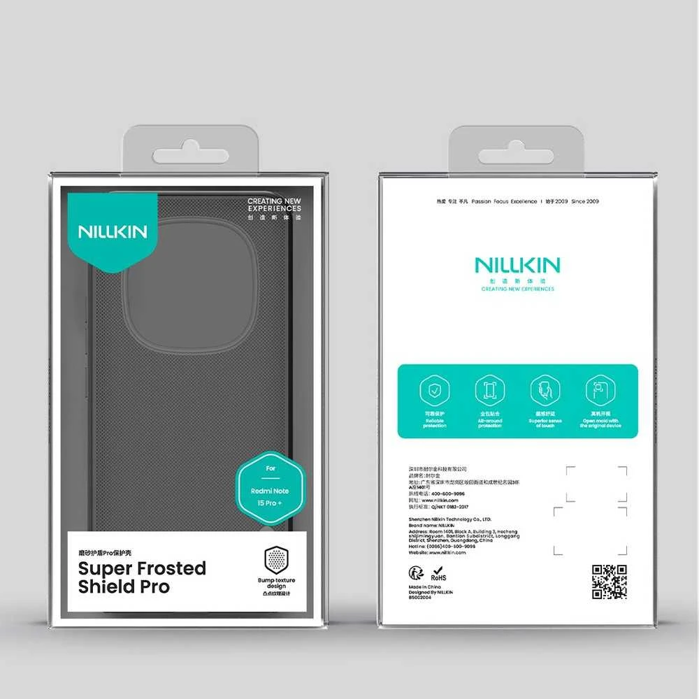 Nillkin Super Frosted PRO Back dėklas skirtas Xiaomi Redmi Note 15 Pro+ 5G Transparent Juodas