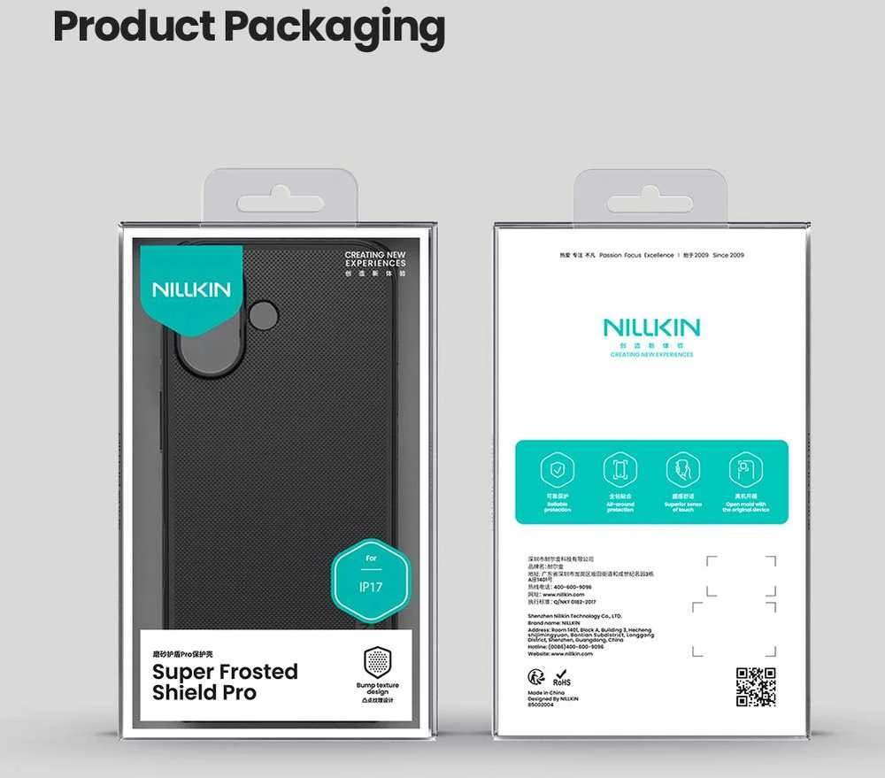 Nillkin Super Frosted PRO Back dėklas skirtas Apple Apple iPhone 17 skaidrus juodos spalvos