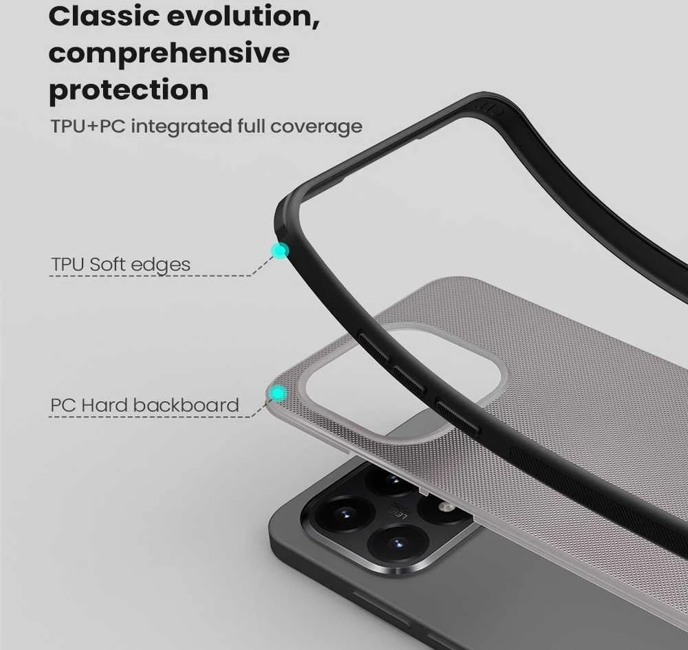 Nillkin Super Frosted PRO Back dėklas skirtas Xiaomi 15T Transparent juodos spalvos