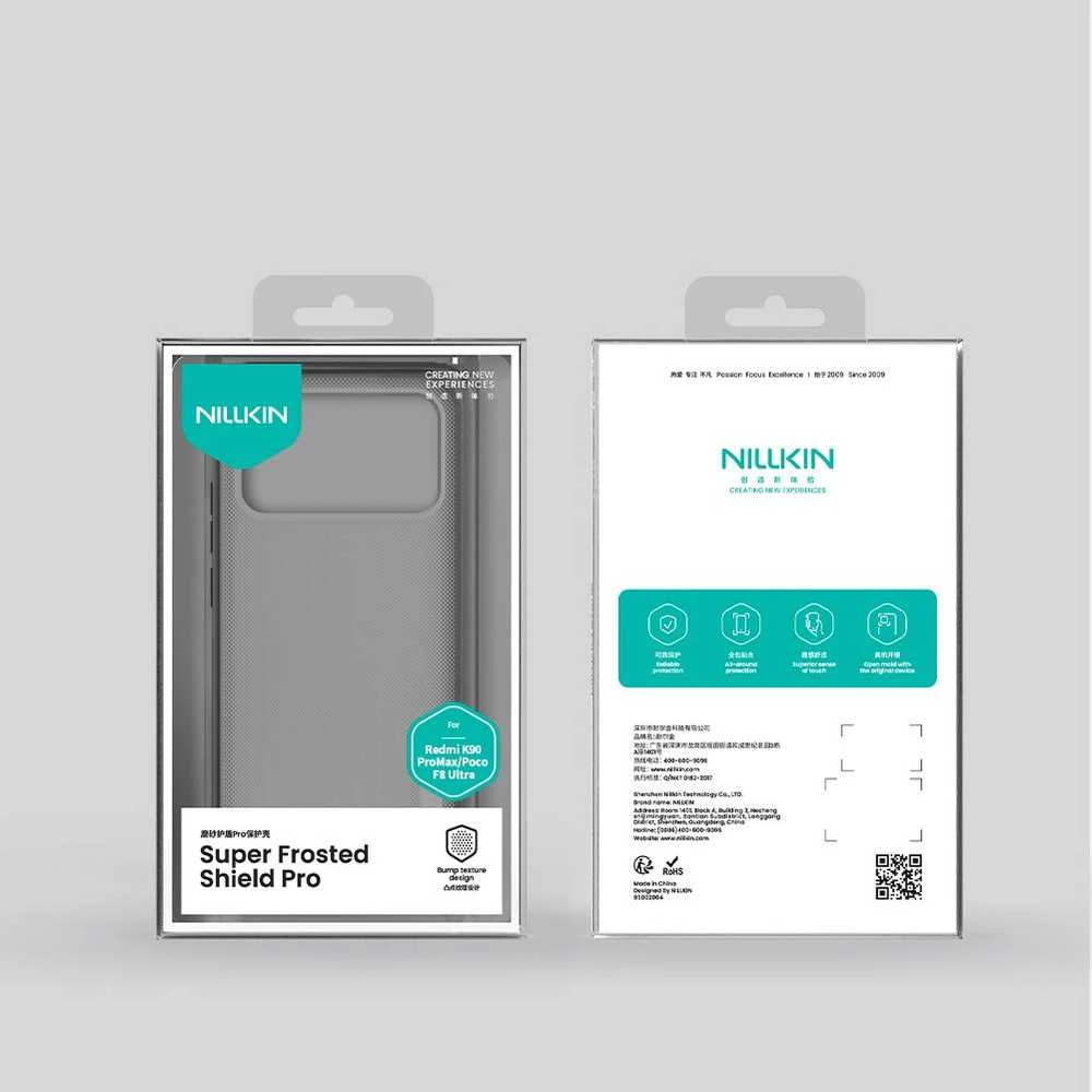 Nillkin Super Frosted PRO Back dėklas skirtas Poco F8 Ultra skaidrus juodos spalvos