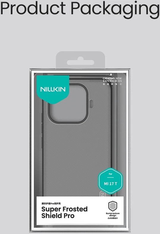 Nillkin Super Frosted PRO Back Dėklas Xiaomi 17T skaidrus juodos spalvos