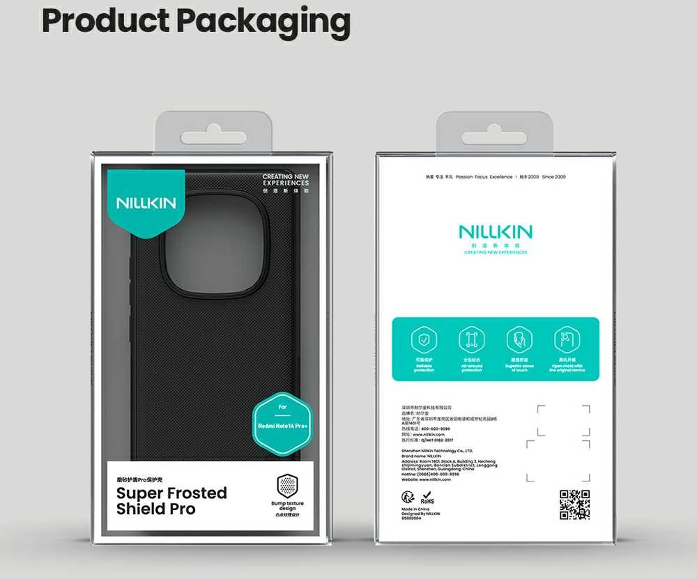 Nillkin Super Frosted PRO Back Xiaomi Redmi Note 14 Pro+ 5G dėklas telefonui juodos spalvos