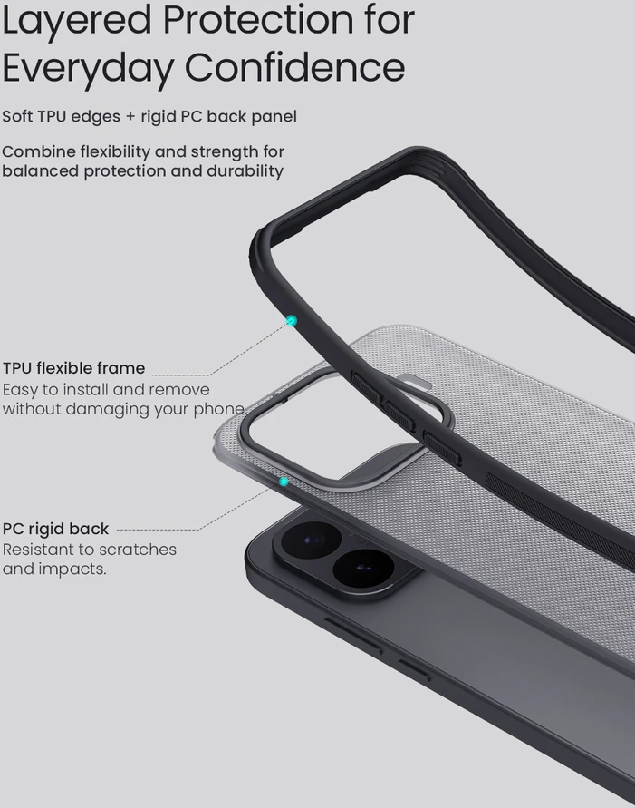 Nillkin Super Frosted PRO Back Dėklas Xiaomi 17T juodos spalvos