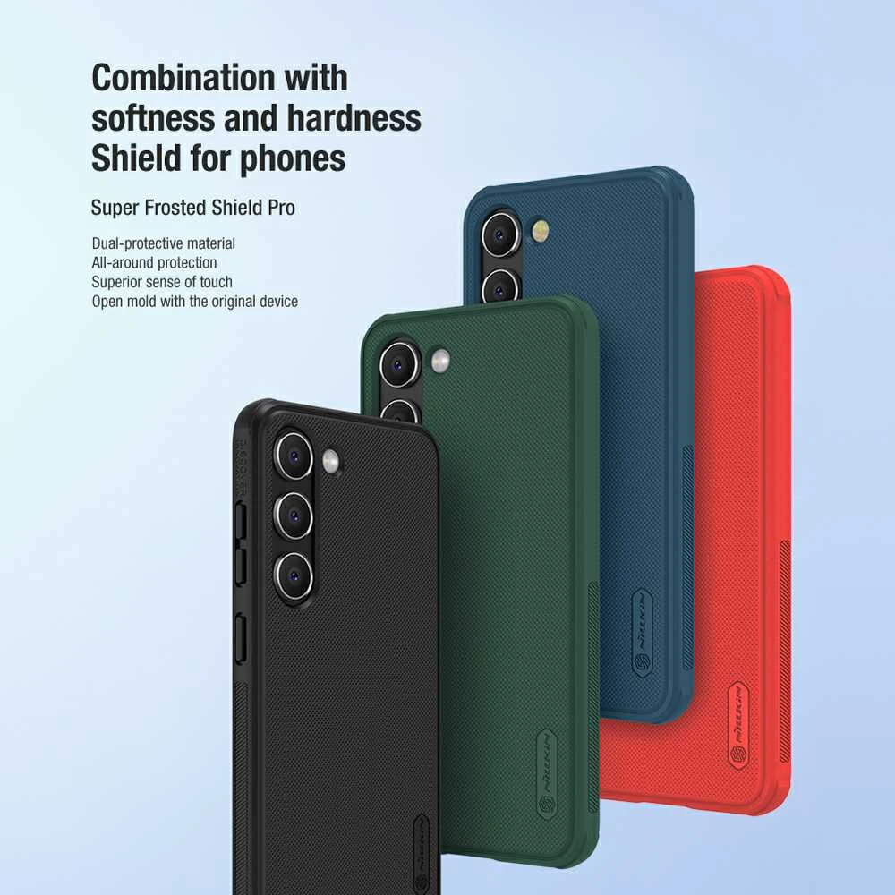 Dėklas Nillkin Super Frosted Shield Pro Samsung S916 S23 Plus 5G raudonas
