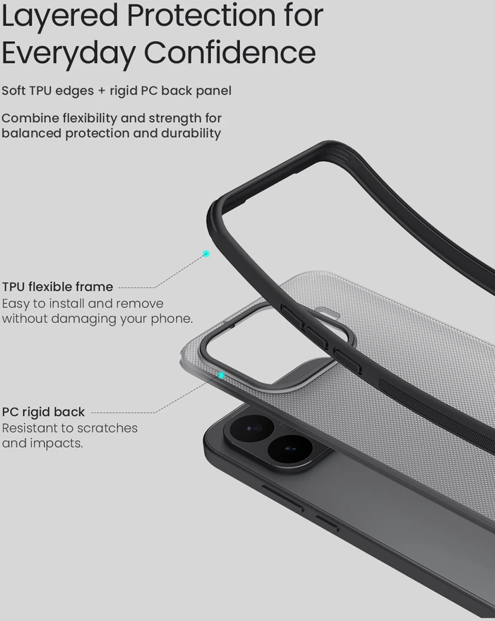 Nillkin Super Frosted PRO Back Dėklas Xiaomi 17T Pro juodos spalvos