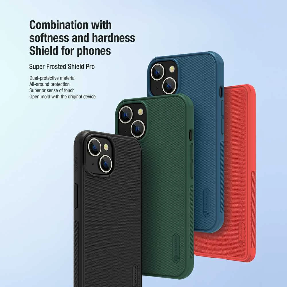 Dėklas Nillkin Super Frosted Shield Pro Apple iPhone 14 Plus mėlynas