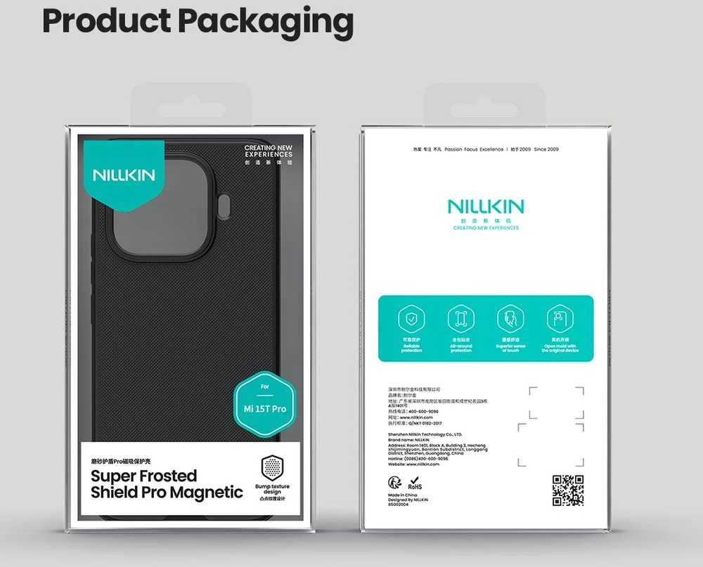 Nillkin Super Frosted PRO Magnetic Back dėklas skirtas Xiaomi 15T Pro juodos spalvos