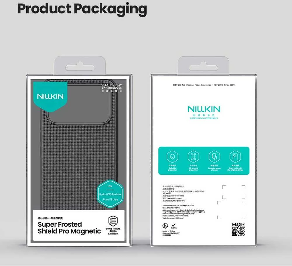 Nillkin Super Frosted PRO Magnetic Back dėklas skirtas Poco F8 Ultra juodos spalvos