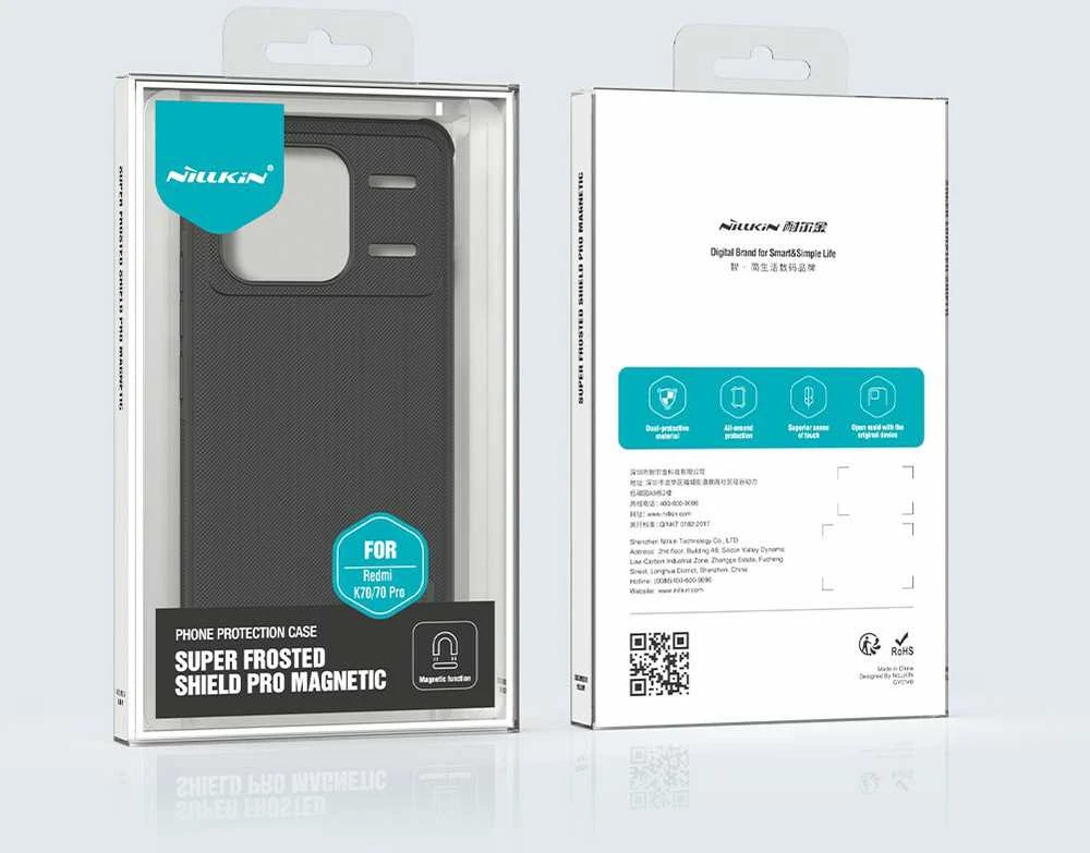 Nillkin Super Frosted PRO Magnetic Poco F6 Pro dėklas telefonui juodos spalvos