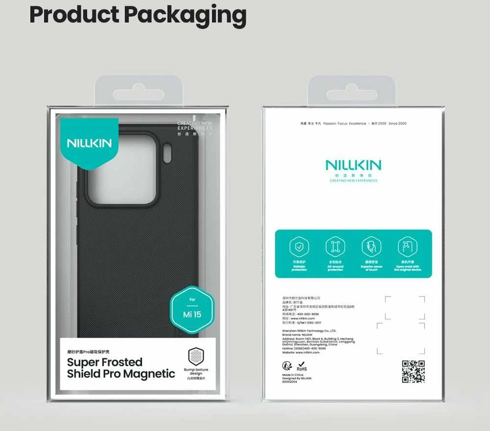 Nillkin Super Frosted PRO Magnetic Back dėklas skirtas Xiaomi 15 juodos spalvos
