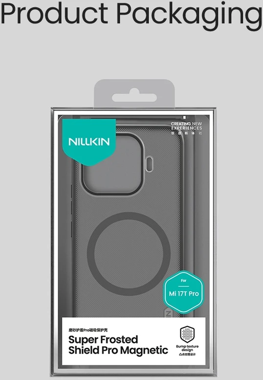 Dėklas Nillkin Super Frosted Shield Pro Magnetic Case for Xiaomi 17T Pro transparent juodas