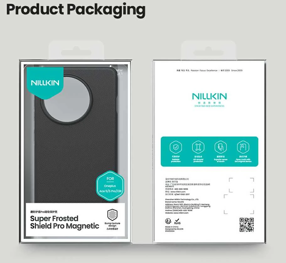 Nillkin Super Frosted PRO Magnetic Back Cover skirta OnePlus 13R dėklas telefonui juodos spalvos