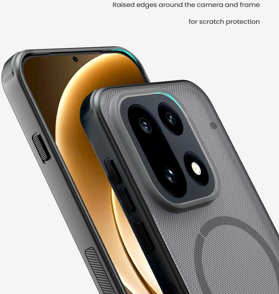 Nillkin Super Frosted PRO Magnetic Back dėklas skirtas OnePlus 15 Transparent juodos spalvos