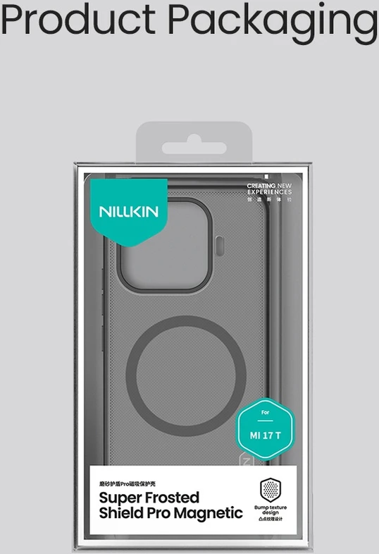 Nillkin Super Frosted PRO Magnetic Back Dėklas Xiaomi 17T skaidrus juodos spalvos