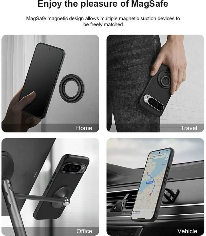 Nillkin Super Frosted PRO Magnetic Google Pixel 9/9 Pro dėklas telefonui juodos spalvos