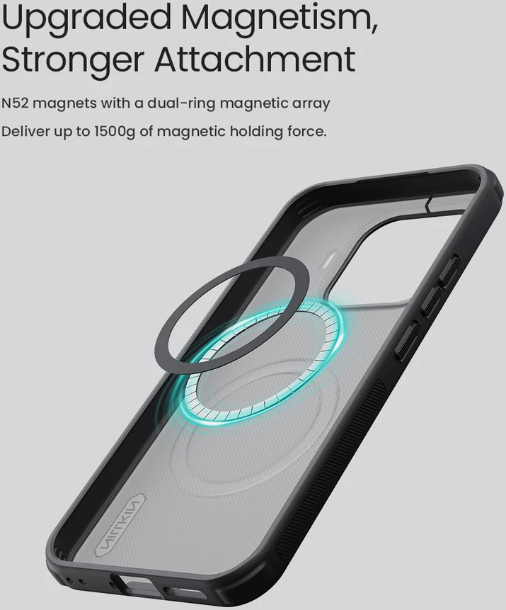 Nillkin Super Frosted PRO Magnetic Back Dėklas Xiaomi 17T skaidrus juodos spalvos