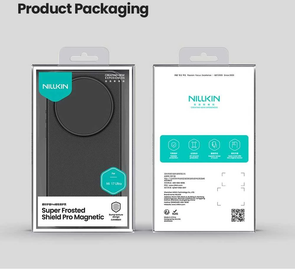 Nillkin Super Frosted PRO Magnetic Back dėklas skirtas Xiaomi 17 Ultra juodos spalvos