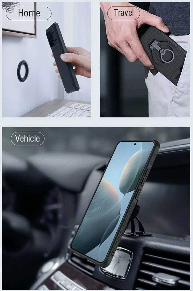 Nillkin Super Frosted PRO Magnetic Poco F6 Pro dėklas telefonui juodos spalvos