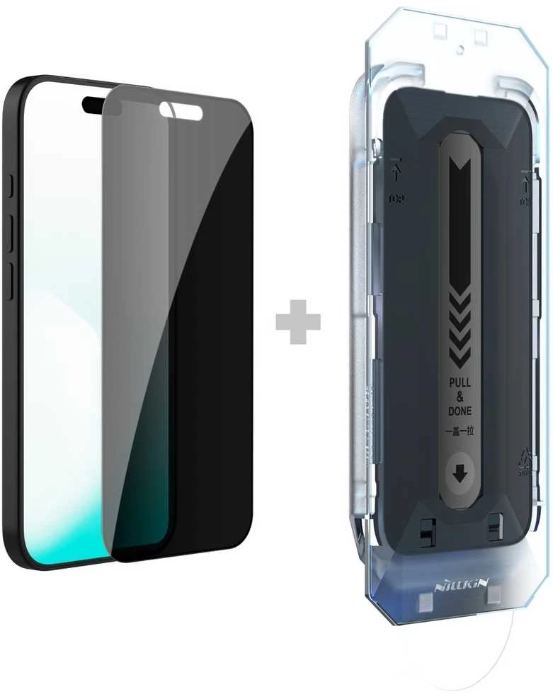 Nillkin Apsauginis stiklas 0.25mm Guardian 2.5D skirtas Apple iPhone 17 Pro Max juodos spalvos (su aplikatoriumi)