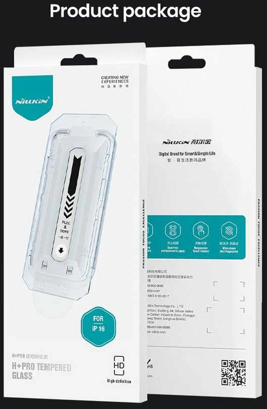 Nillkin Apsauginis stiklas 0,2 mm H+ PRO 2,5D iPhone 16 (su aplikatoriumi)