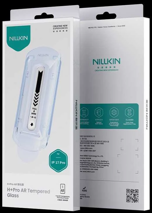 Nillkin Apsauginis stiklas 0.2mm H+ PRO 2.5D Anti-reflective skirtas Apple iPhone 17 Pro (su aplikatoriumi)