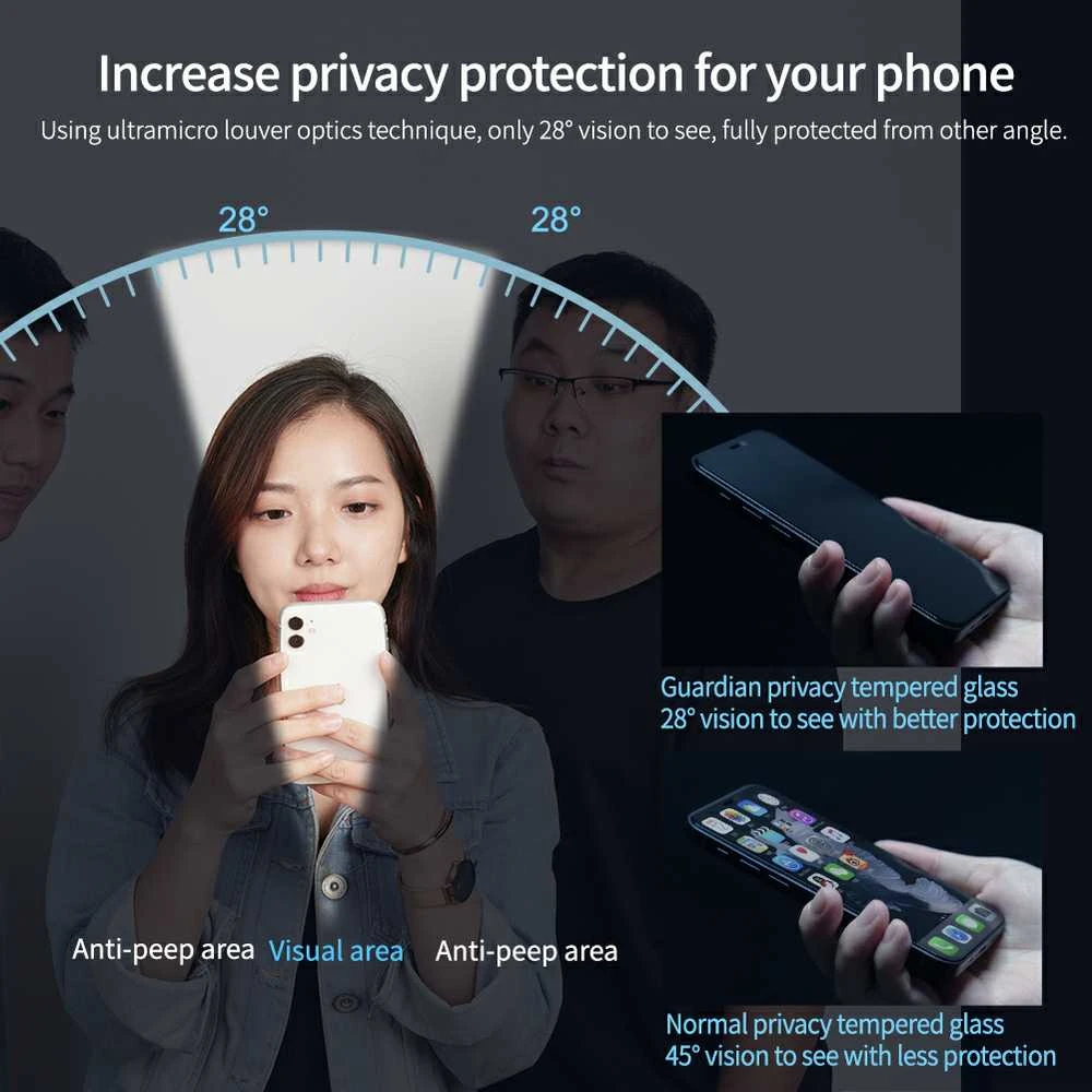 Nillkin Privacy Glass Apple iPhone 15 Plus / 14 Plus juoda