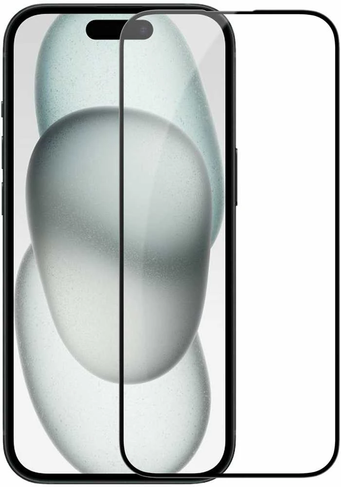 Apsauginis stiklas telefonui Apple iPhone 15 Nillkin CP + Pro juodos spalvos krašteliu