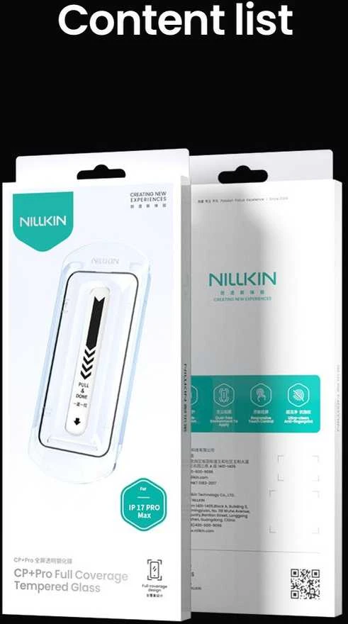 Nillkin Apsauginis stiklas 2.5D CP+ PRO juodos spalvos for Apple iPhone 17 Pro Max (su aplikatoriumi)