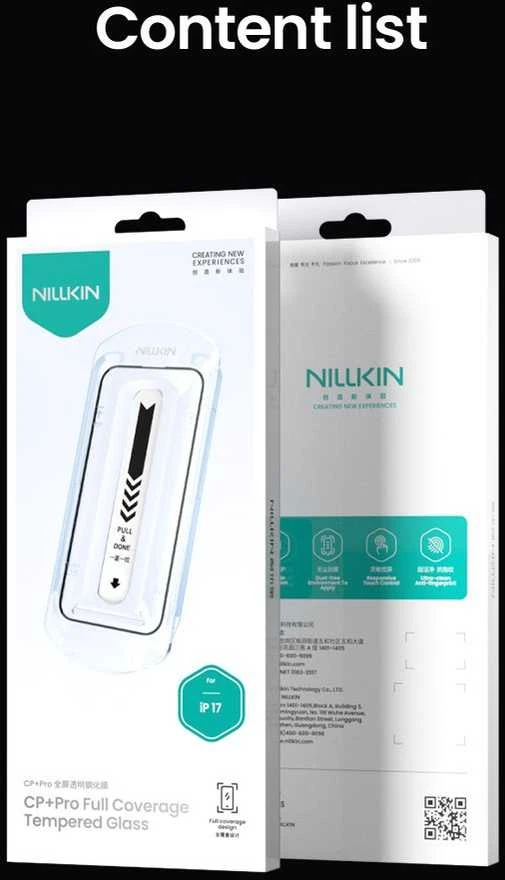 Nillkin Apsauginis stiklas 2.5D CP+ PRO juodos spalvos skirtas Apple iPhone 17 (su aplikatoriumi)