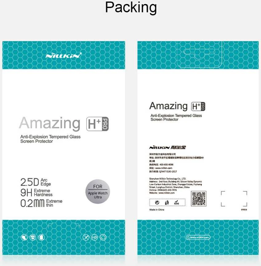 Nillkin Tempered Glass H+ PRO Anti Explosion, skirtas Apple Watch Ultra (2 vnt.)