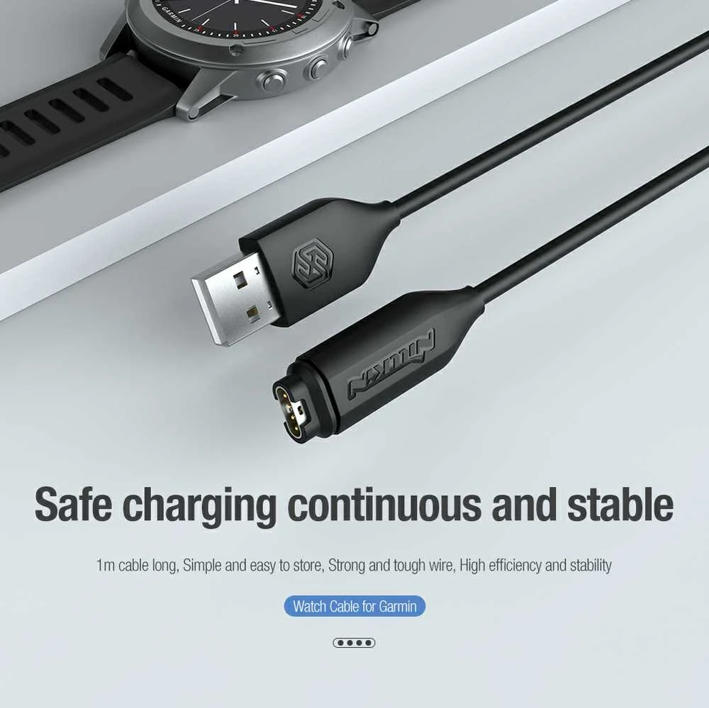 Nillkin Garmin Watch USB įkrovimo laidas (juodas)