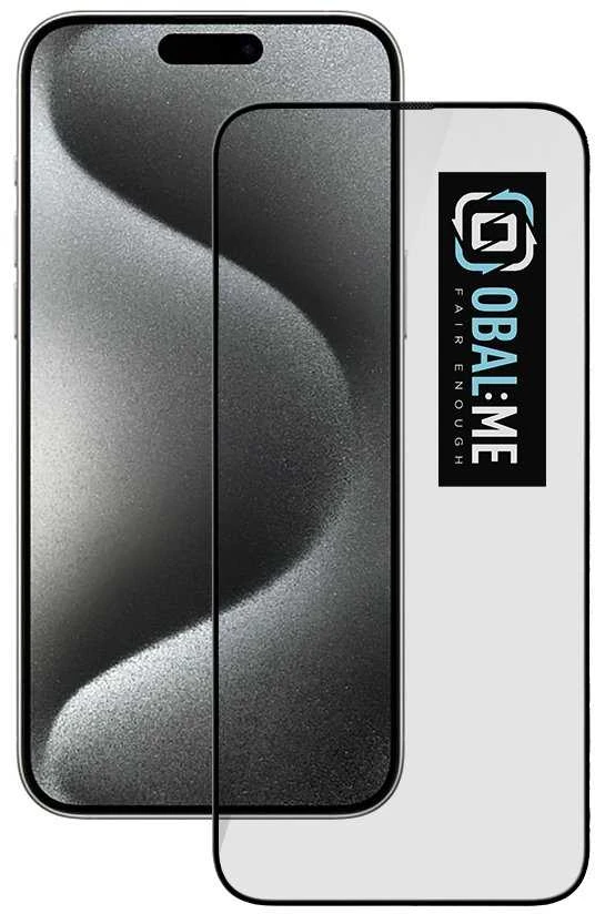 OBAL:ME 5D apsauginis stiklas telefonui Apple iPhone 15 Pro Max Juodas