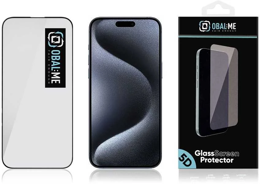 OBAL:ME 5D apsauginis stiklas telefonui Apple iPhone 16 Pro Juodas