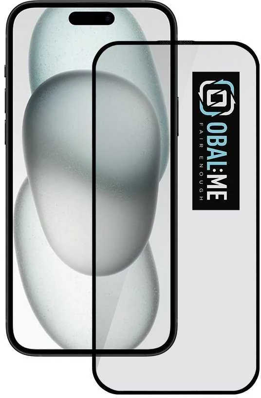 OBAL:ME 5D apsauginis stiklas telefonui Apple iPhone 15 Juodas