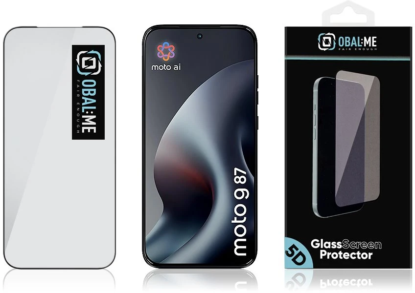 Dėklas OBAL:ME 5D Apsauginis stiklas Screen Protector skirtas Motorola G87 juodos spalvos