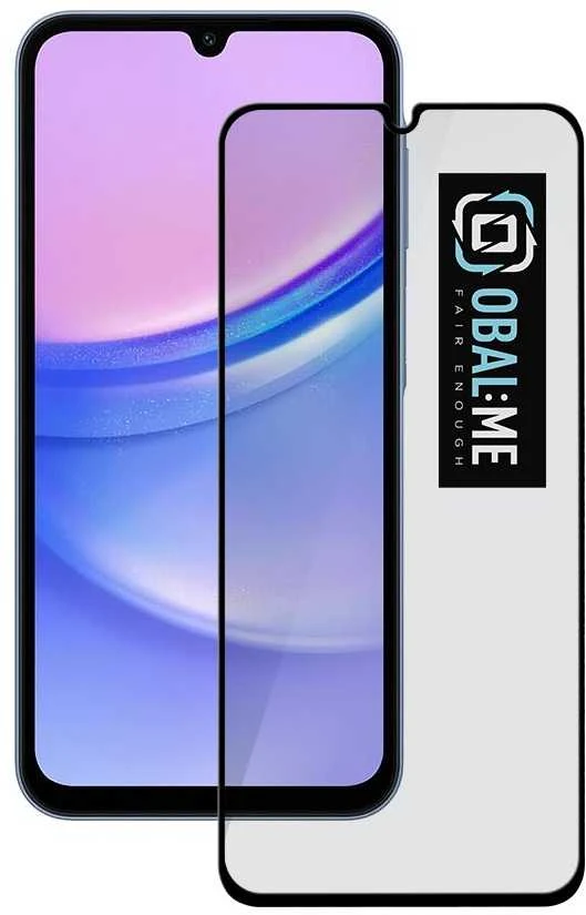 OBAL:ME 5D apsauginis stiklas telefonui Samsung Galaxy A15 4G/5G Juodas