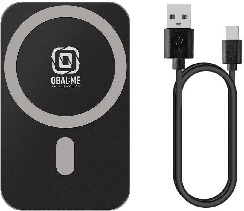 OBAL:ME MagNetix Plate Automobilinis telefono laikiklis su belaidžiu įkrovimu 15W juodos spalvos