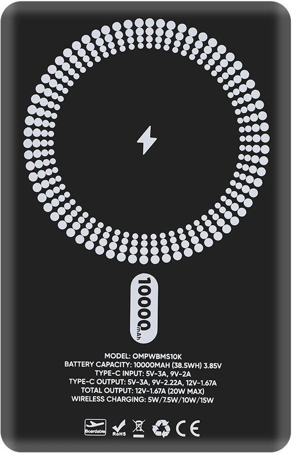 OBAL:ME MagNetix Powerbank 10000mAh juodos spalvos