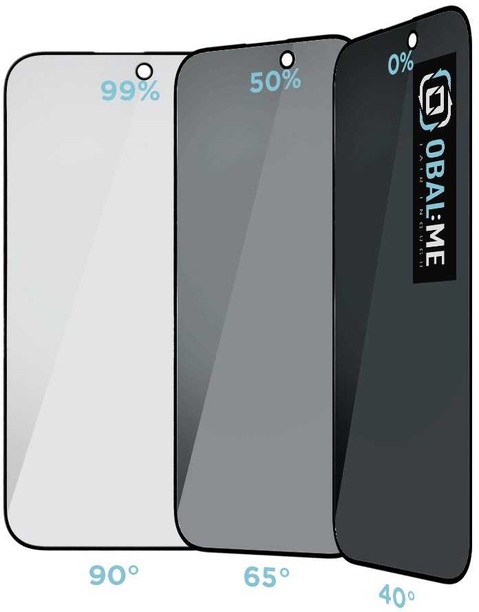 OBAL:ME Privacy 5D ekrano apsauga telefonui iPhone 16 Pro Juodas