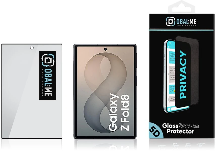 OBAL:ME Privacy 5D Apsauginis stiklas Samsung Galaxy Z Fold 8 juodos spalvos