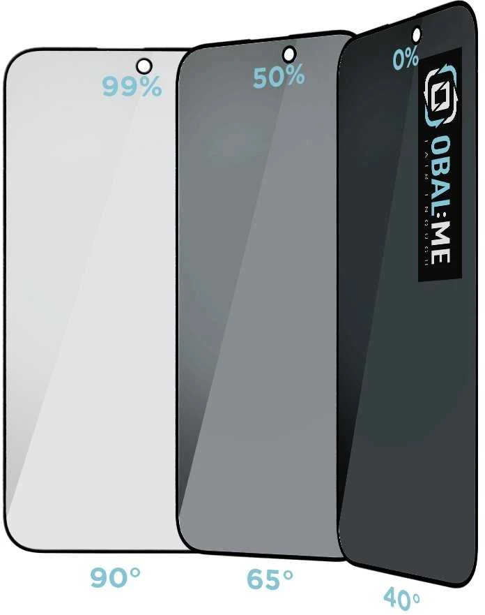OBAL:ME Privacy 5D ekrano apsauga telefonui iPhone 16 Pro Max Juodas