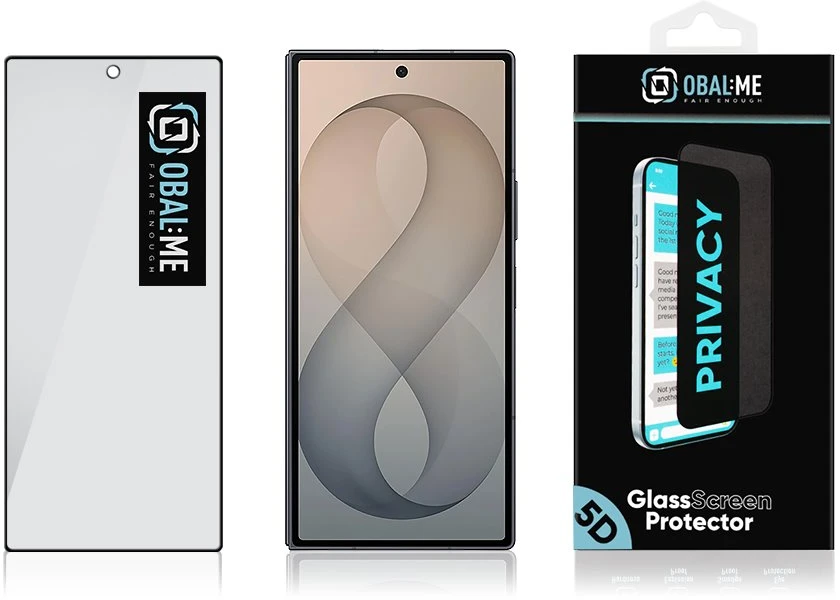 OBAL:ME Privacy 5D grūdintas stiklas telefonui Samsung Galaxy Z Fold 8 Ultra (F976) (privatumo efektas)