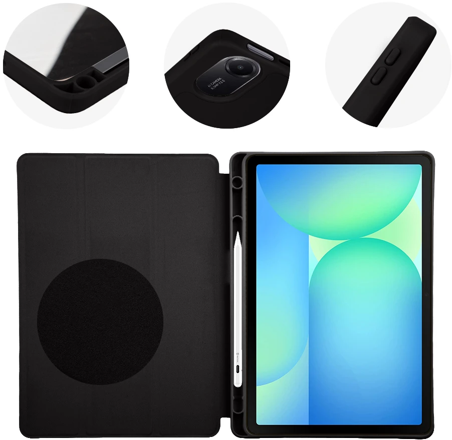 OBAL:ME SolidTab dėklas Samsung Galaxy Tab S10 Lite/S9/S9 FE/S10 FE juodas