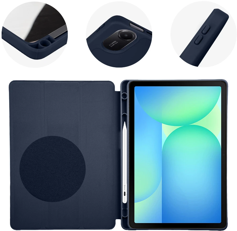 OBAL:ME SolidTab dėklas, skirtas Samsung Galaxy Tab S10 Lite/S9/S9 FE/S10 FE, tamsiai mėlynas
