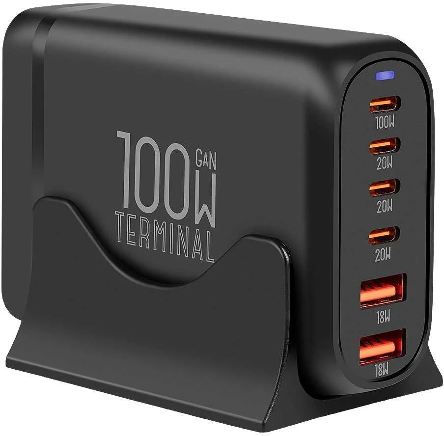 OBAL:ME Terminal GaN Desk Charger 4C2A 100W Juodas