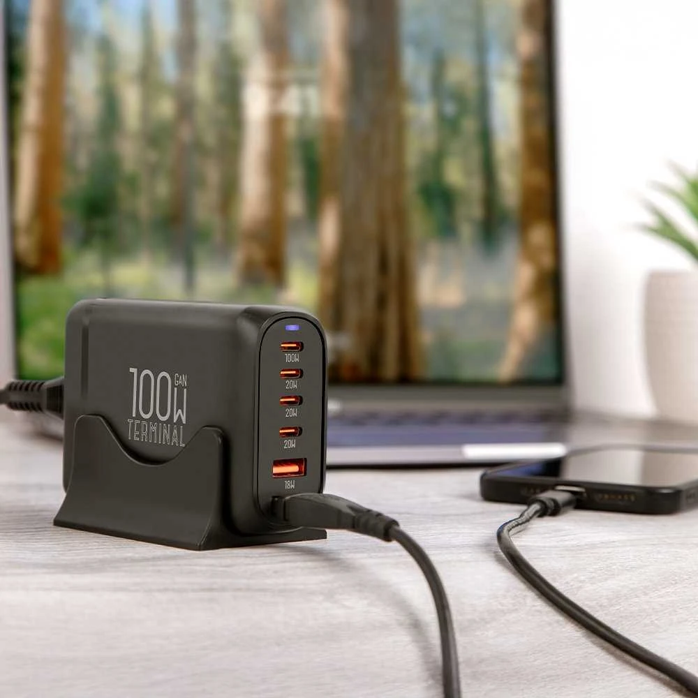 OBAL:ME Terminal GaN Desk Charger 4C2A 100W Juodas