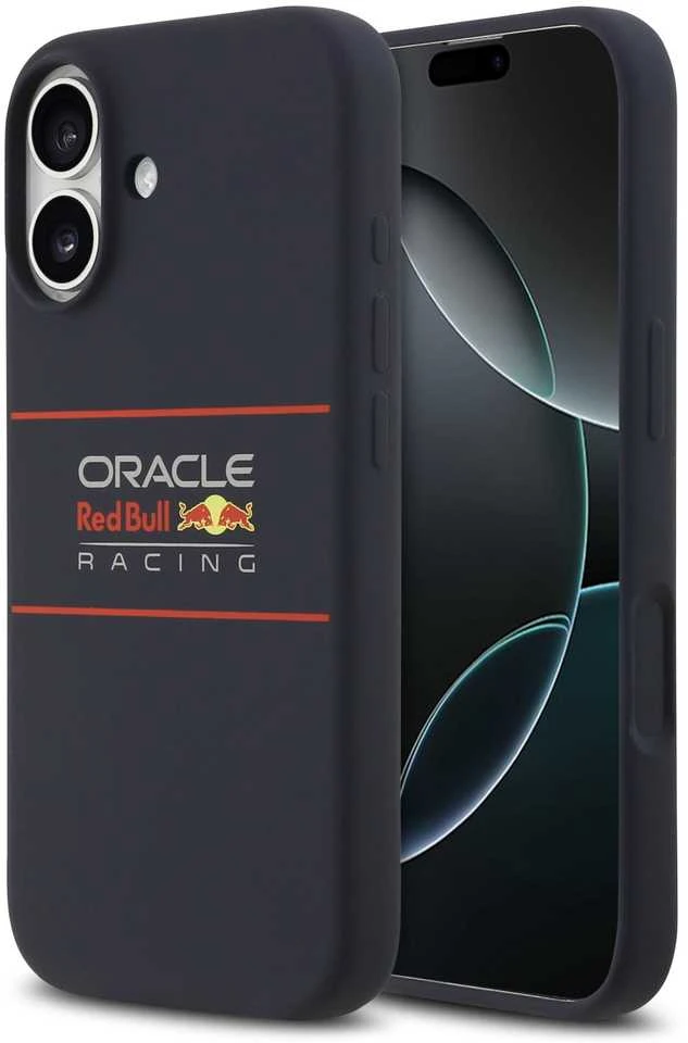 Dėklas Red Bull Raudona Bull Raudona Bull Silicone Horizontal Logo MagSafe for Apple iPhone 17 mėlynos spalvos