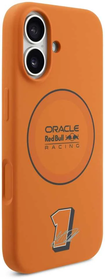 Red Bull Raudona Bull Raudona Bull Silicone Mėlyna Ring MagSafe dėklas skirtas Apple iPhone 17 oranžinės spalvos