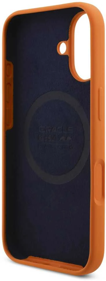 Red Bull Raudona Bull Raudona Bull Silicone Mėlyna Ring MagSafe dėklas skirtas Apple iPhone 17 oranžinės spalvos
