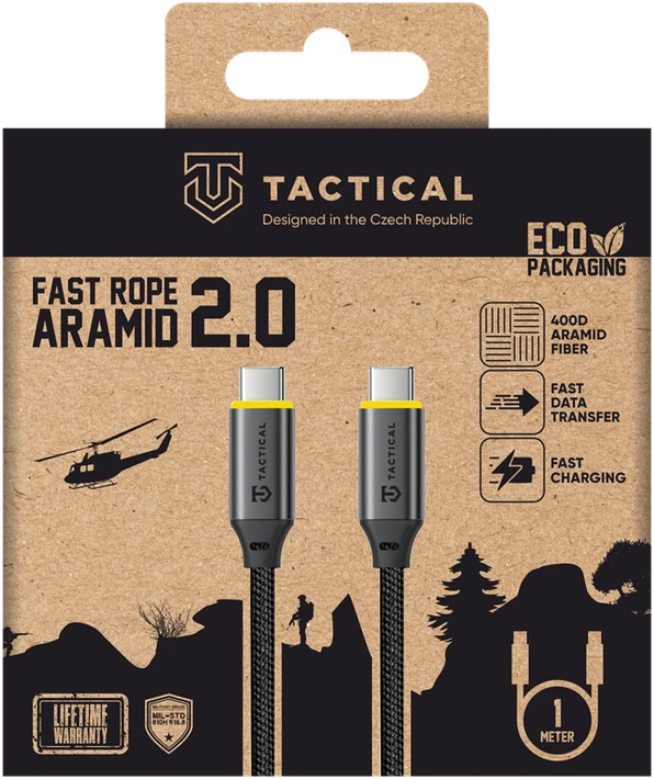 „Tactical Fast Rope Aramid 2.0“ virvė su USB-C/USB-C laidu, 1 m